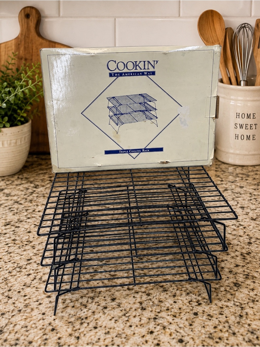 Vintage Cookin The American Way Triple Cooling Rack 3 Tier Stackable Black Wire